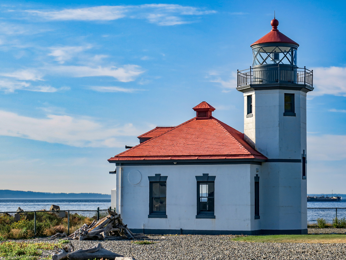 Alki Point Lighthouse on the West Seattle waterfront