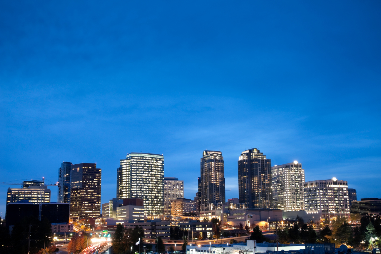 Bellevue skyline at dusk