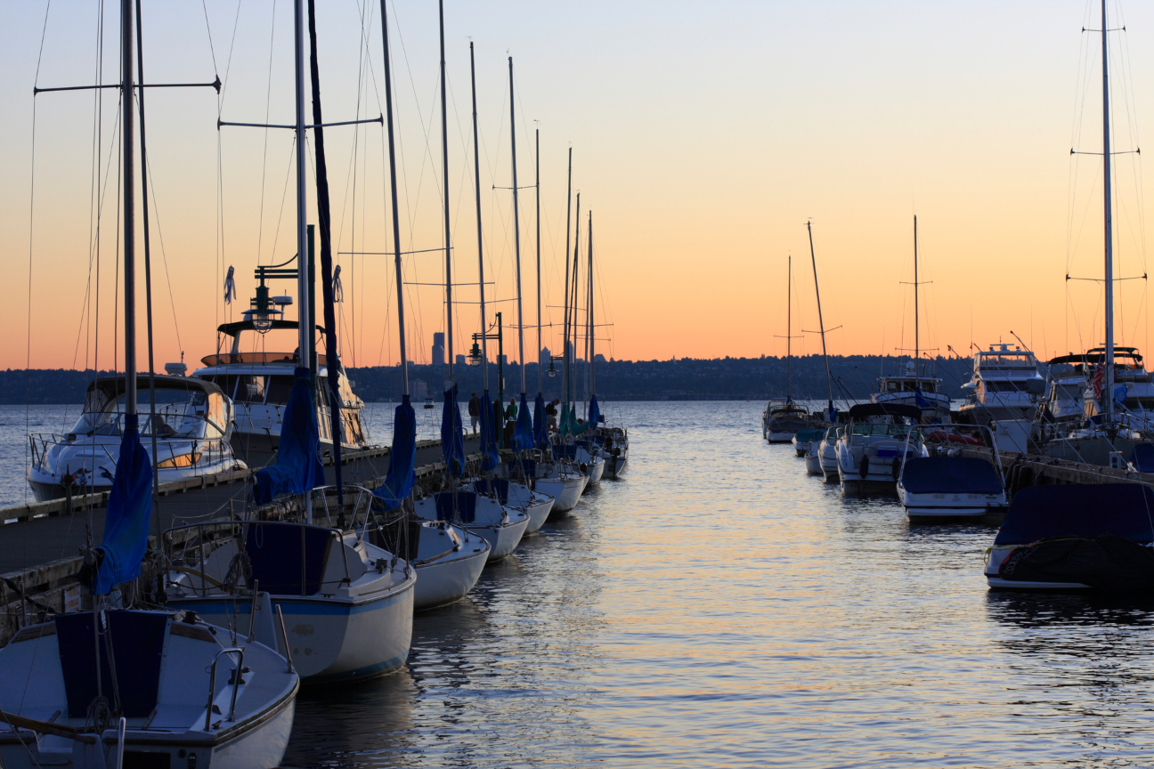 Kirkland marina at golden hour